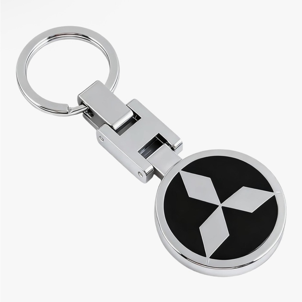 Silver and Black Keychain
